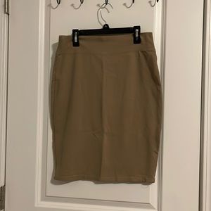 Tan pencil skirt